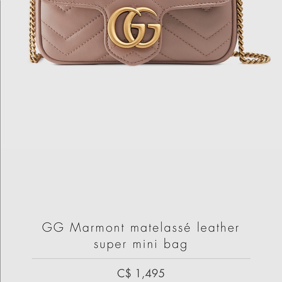 * 𝑺𝑶𝑳𝑫 * AUTHENTIC GUCCI GG Marmont matelassé leather super mini bag - Picture 13 of 13